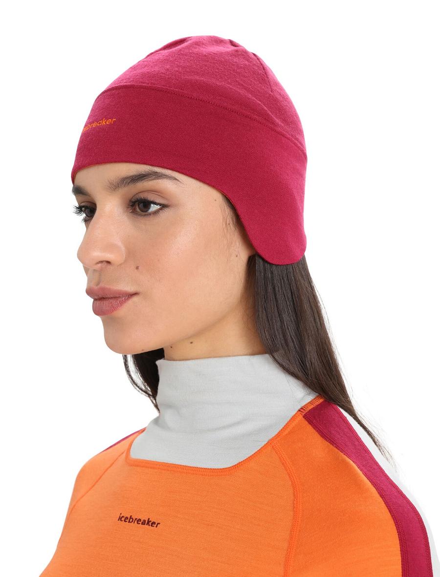 Icebreaker Unisex Merino Quantum Beanie Férfi Kalap Rózsaszín | HU 1086CTVE